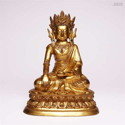 Bronze gilded statue of Sakyamuni