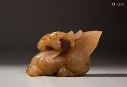 Hetian jade Sika Deer ornament