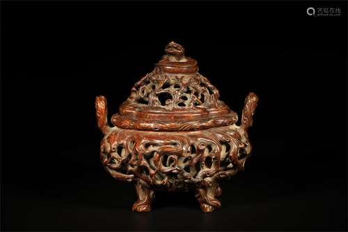 Chenxiang carving pan root Animal NEW incense burner