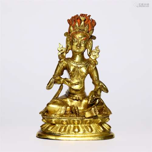 Bronze gilded Buddha statue