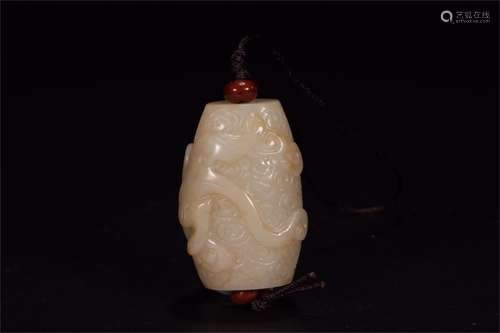 Qing Dynasty Hetian jade dragon Le Zi