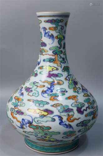 Flat tripe bottle with colorful patterns