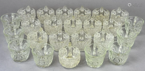 24 Antique Clear Glass Punch Cups