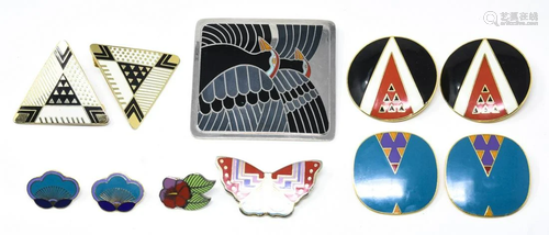 Laurel Burch Enamel Earrings Collection & Buckle