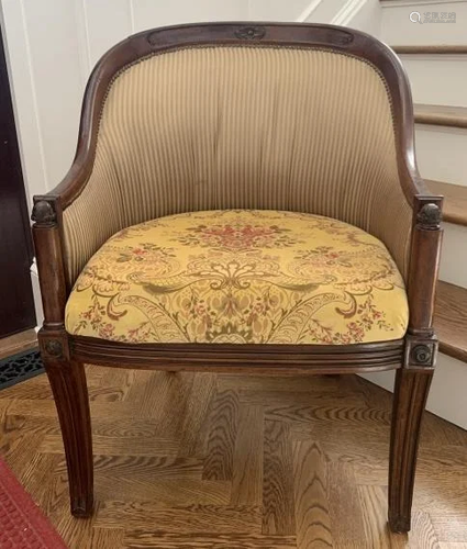 Custom Upholstered Barrel Back Chair