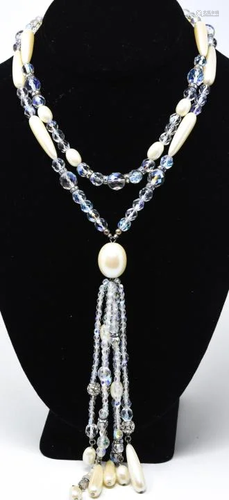 Lawrence Faux Pearl & Rhinestone Necklace