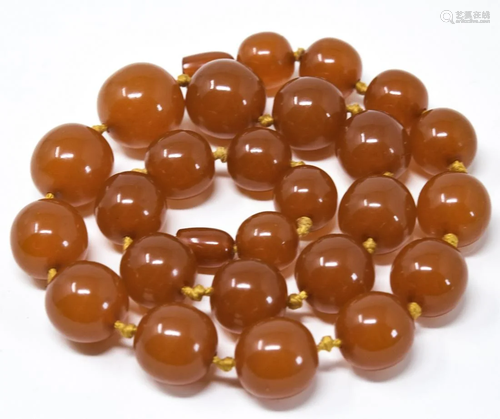 Antique Butterscotch Baltic Amber Beads Necklace