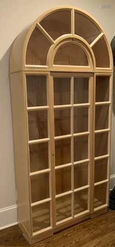 Large Arched Top Glass Paned Display Cabinet