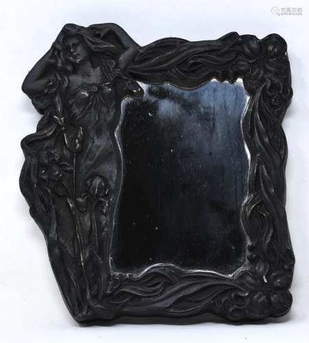 Figural Art Nouveau Style Wall Mirror