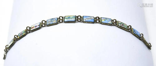 Vintage Hand Painted Enamel Child Size Bracelet