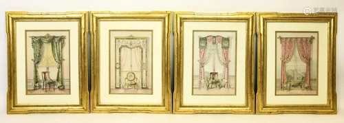 4 French Interior Design Framed Prints