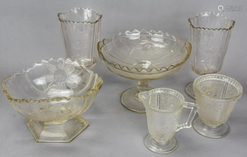 Collection Antique Sandwich Lacy Glass Pieces