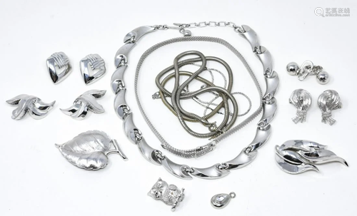 All Crown Trifari Silver Tone Jewelry Collection