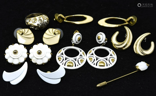 All Crown Trifari White Enamel Jewelry Collection