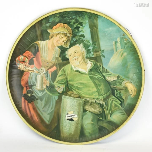 Falstaff Lithographed Metal Advertising Plaque