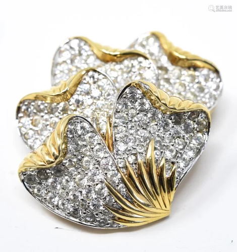 Jomaz Gold Tone Rhinestone Brooch