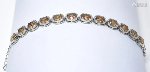 Costume Jewelry Bracelet w Faux Champagne Diamonds