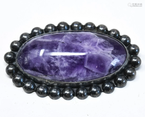 Carmen Beckmann Sterling Amethyst Cabochon Br…