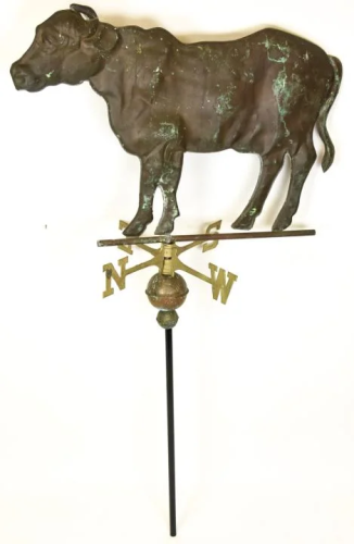 Figural Copper Bull Weather Vane