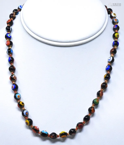 Vintage Italian Murano Art Glass Bead Necklace