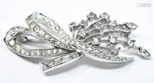 Panetta Silver Tone Rhinestone Brooch