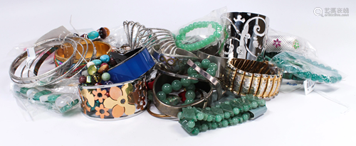 Collection of multi-stone, plastic, metal jewelry