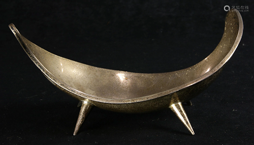 Mexican Mid Century Modern sterling footed dish,