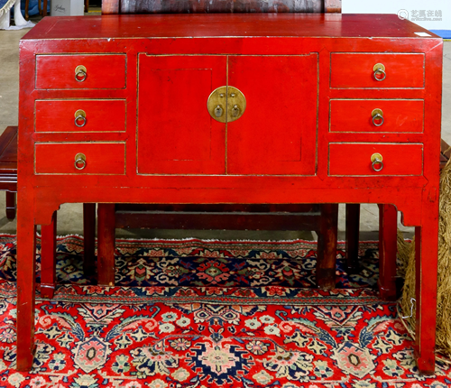 A Chinese lacquer cabinet