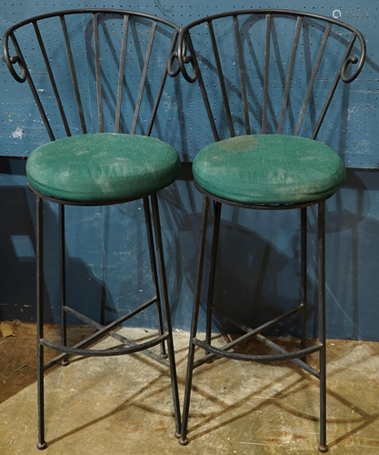 Pair of metal bar stools