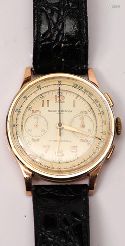 Baumer & Mercier 18k yellow gold chronograph wri…