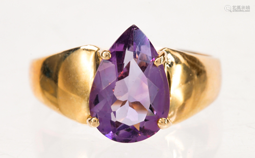 Amethyst, 10k yellow gold ring