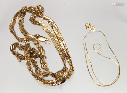 (Lot of 2) 14k yellow gold chains