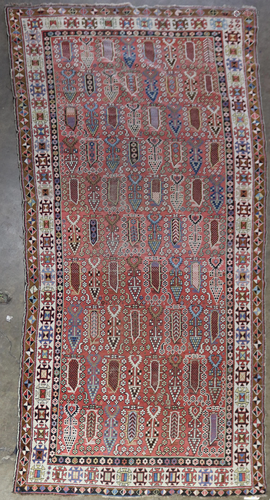 An Antique Caucasian wool on wool carpet