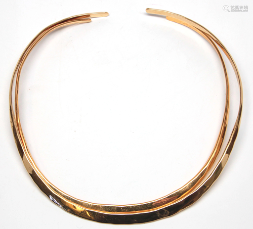 (Lot of 2) gold-plated collars