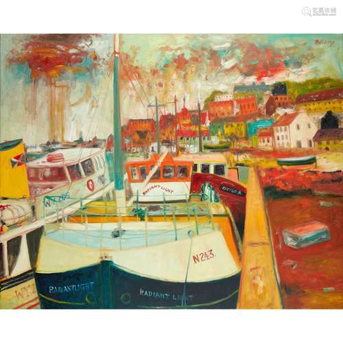 § JOHN BELLANY C.B.E., R.A. (SCOTTISH 1942-2013) 'RADIANT LIGHT' IN HARBOUR