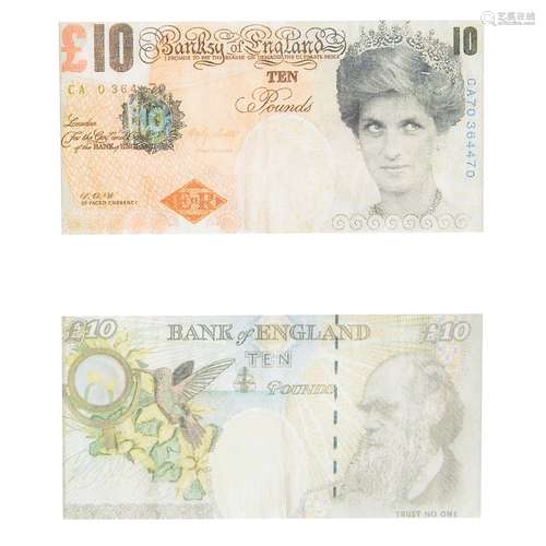 § BANKSY (BRITISH B.1974) TWO DI-FACED TENNERS