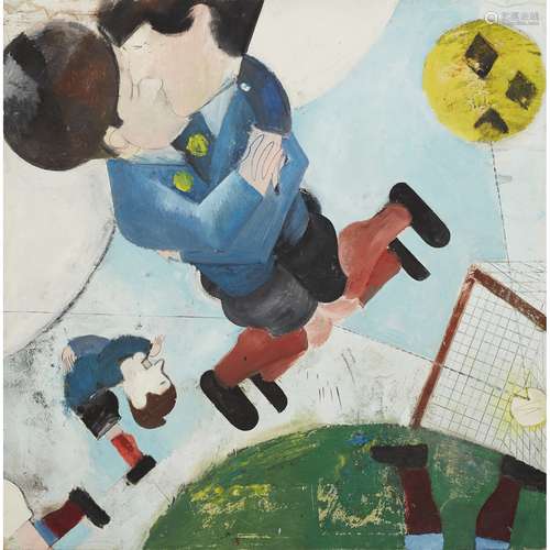 § JOCK MCFADYEN (SCOTTISH B.1950) EMBRACING THE GOAL - 1980