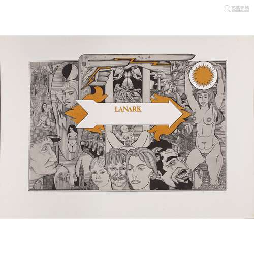 § ALASDAIR GRAY (SCOTTISH 1934-2019) SET OF 4 LITHOGRAPHS FROM THE 'LANARK' SERIES