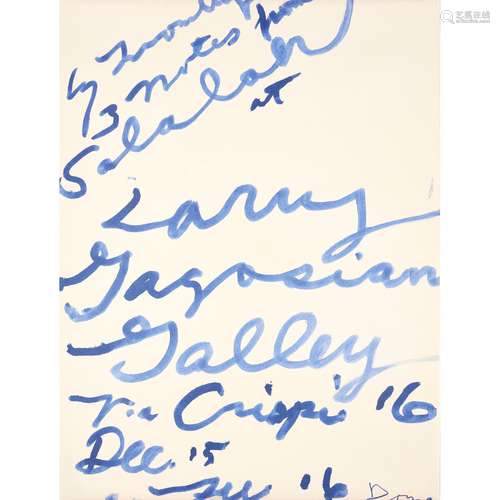 CY TWOMBLY (AMERICAN 1928-2011) NOTES FROM SALALAH - 2008