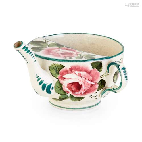 A RARE WEMYSS WARE INVALID CUP 'CABBAGE ROSES' PATTERN, CIRCA 1900
