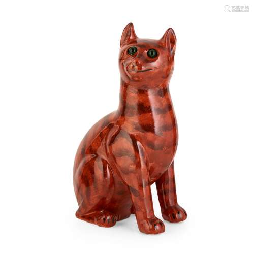 A LARGE AND RARE WEMYSS WARE MARMALADE CAT CIRCA 1930