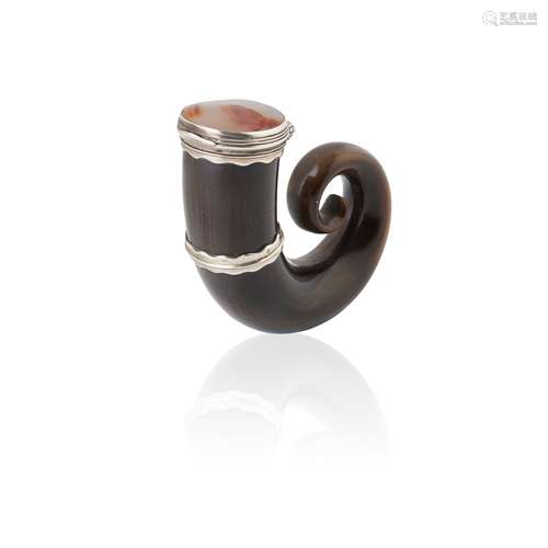 A MINIATURE CURLY SNUFF MULL UNMARKED