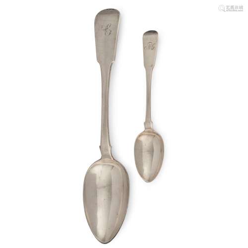 DUMFRIES - A PAIR OF SCOTTISH PROVINCIAL TABLESPOONS DAVID GRAY