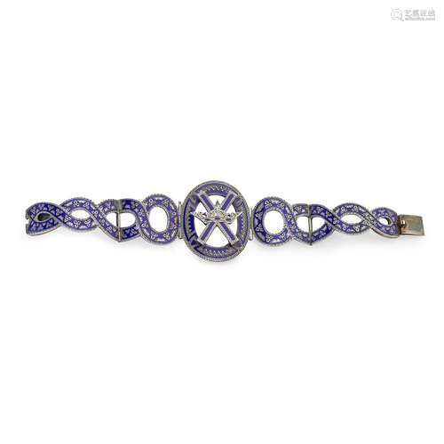 A SCOTTISH SILVER & ENAMEL BRACELET