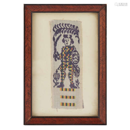 A FRAMED SECTION OF JACOBITE RIBBON MID-18TH CENTURY