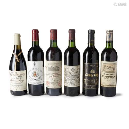 A MIXED GROUP OF RED WINE