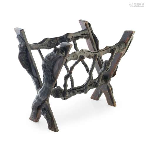 A SCOTTISH BOG OAK MAGAZINE RACK EARLY 20TH CENTURY