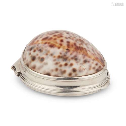 A SCOTTISH PROVINCIAL COWRIE SHELL SNUFF BOX