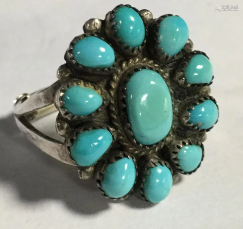 Signed J. Paselente Sterling & Turquoise Ring, Sign…