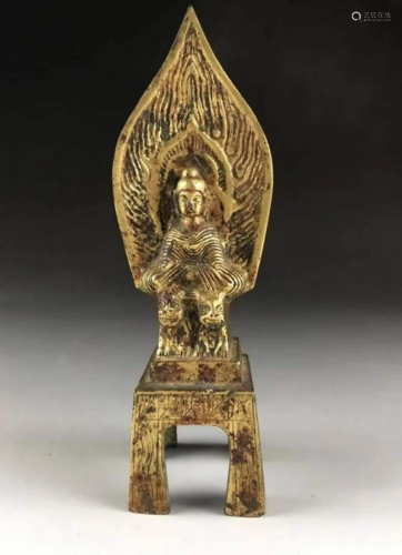 Beiqi Gold and bronze Buddha H 13.8 CM